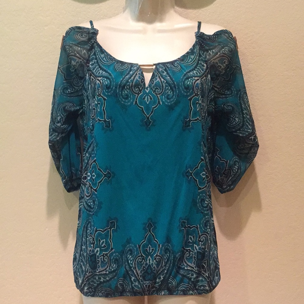 INC 3/4 sleeve cold shoulder size Medium